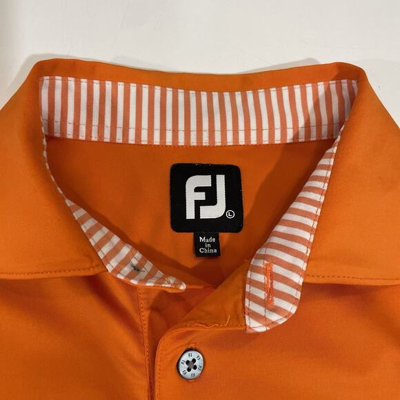 TITLEIST FOOTJOY POLO GOLF SHIRT MEN’S LARGE ORANGE PERFORMANCE ACTIVEWEAR - Picture 3 of 4
